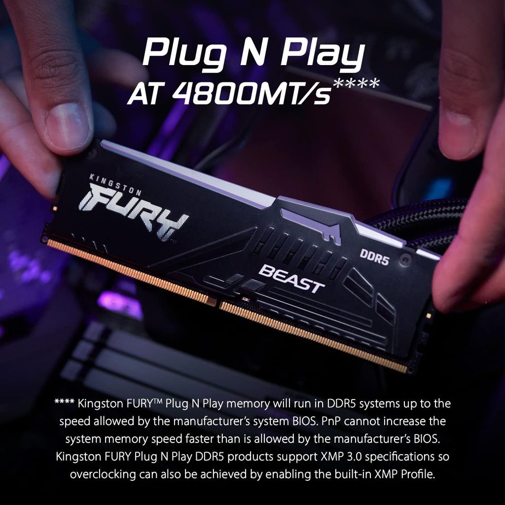 RAM Kingston FURY Beast RGB 64GB (2x32GB) DDR5 5600Mhz (KF556C40BBAK2-64)
