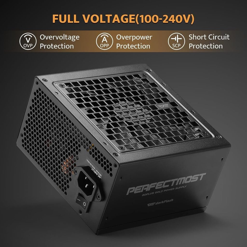 Nguồn Dark Flash PMT750 750W - 80 Plus Gold - BLACK