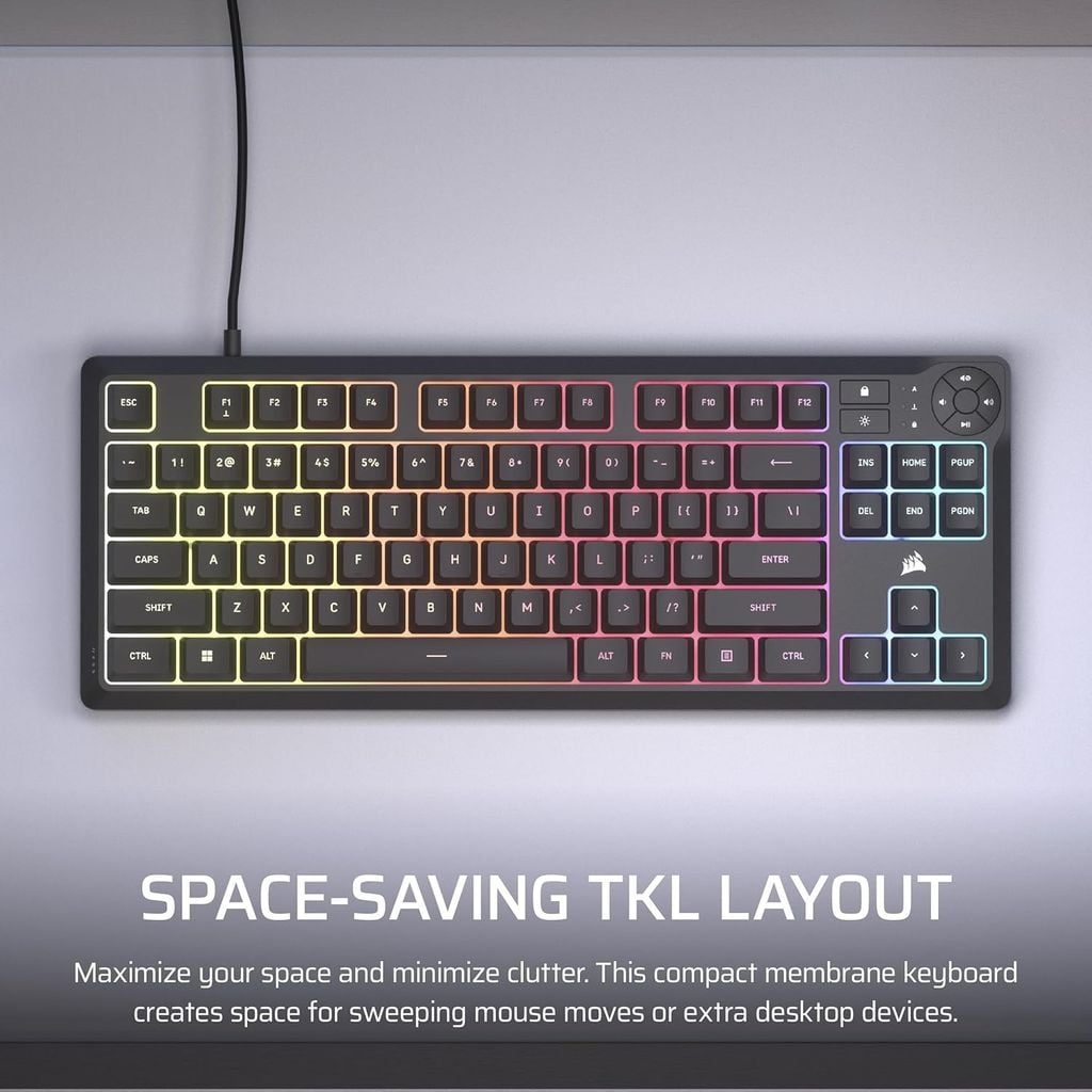 Bàn phím Corsair K55 CORE TKL RGB - BLACK