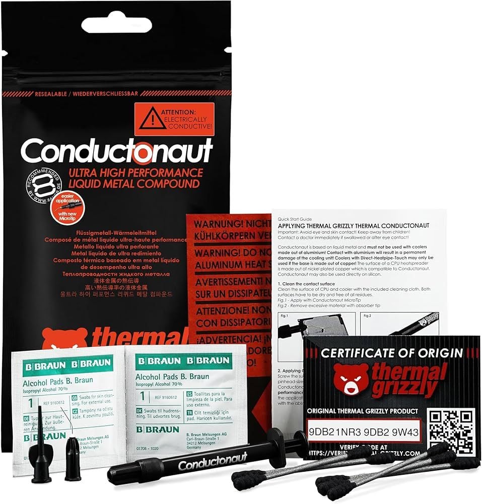 Keo tản nhiệt Kim loại lỏng CPU Thermal Grizzly Conductonaut 1g  |  5g
