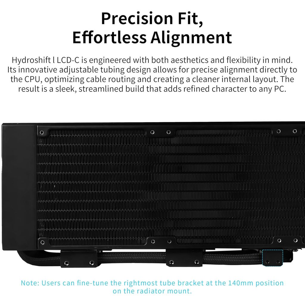 Tản nhiệt nước AIO Lian Li HydroShift II LCD-C 360TL - BLACK (ĐEN/KÈM 3 QUẠT)