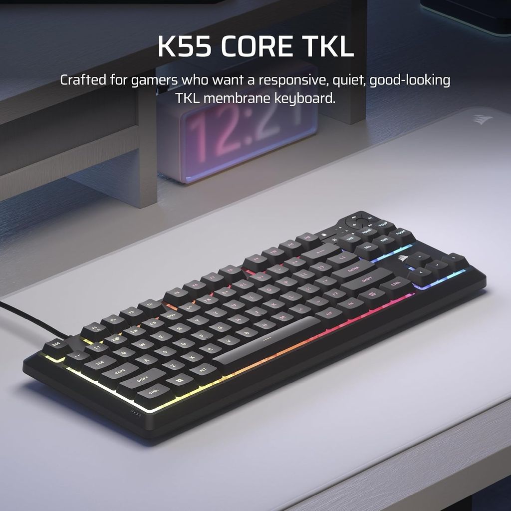 Bàn phím Corsair K55 CORE TKL RGB - BLACK