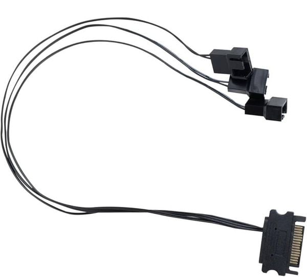 Dây cấp nguồn quạt Lian Li Wireless từ Sata ra 3 cổng 4 Pin PWM (Dùng được cho fan hãng khác)
