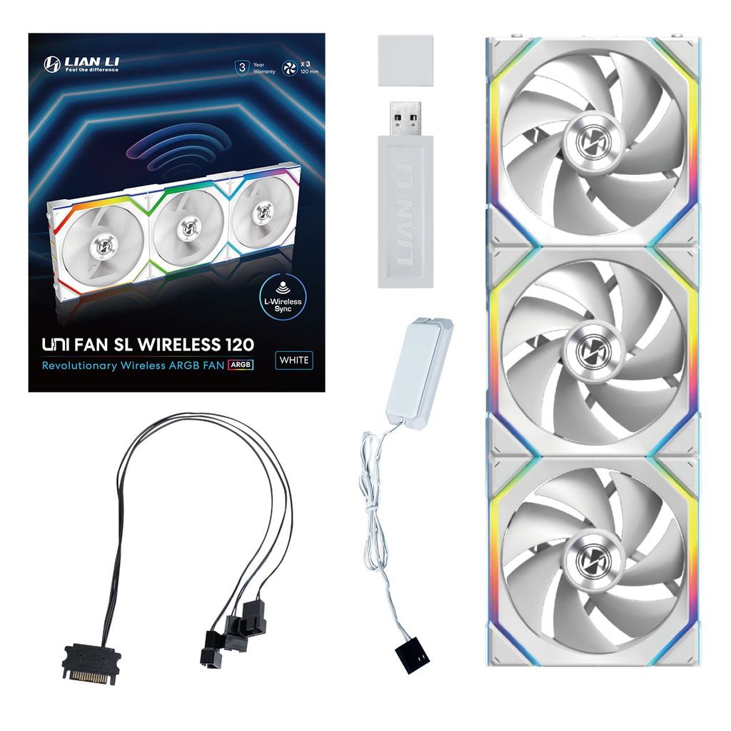 Bộ 3 Fan Case LIAN LI UNI FAN SL WIRELESS 120 | TRIPPLE PACK - WHITE (KHÔNG LCD)
