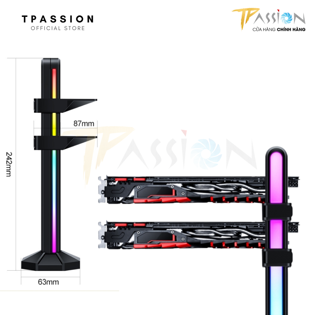 GIÁ ĐỠ COOLIQ VGA LED ARGB ĐỒNG BỘ MAINBOARD - BLACK