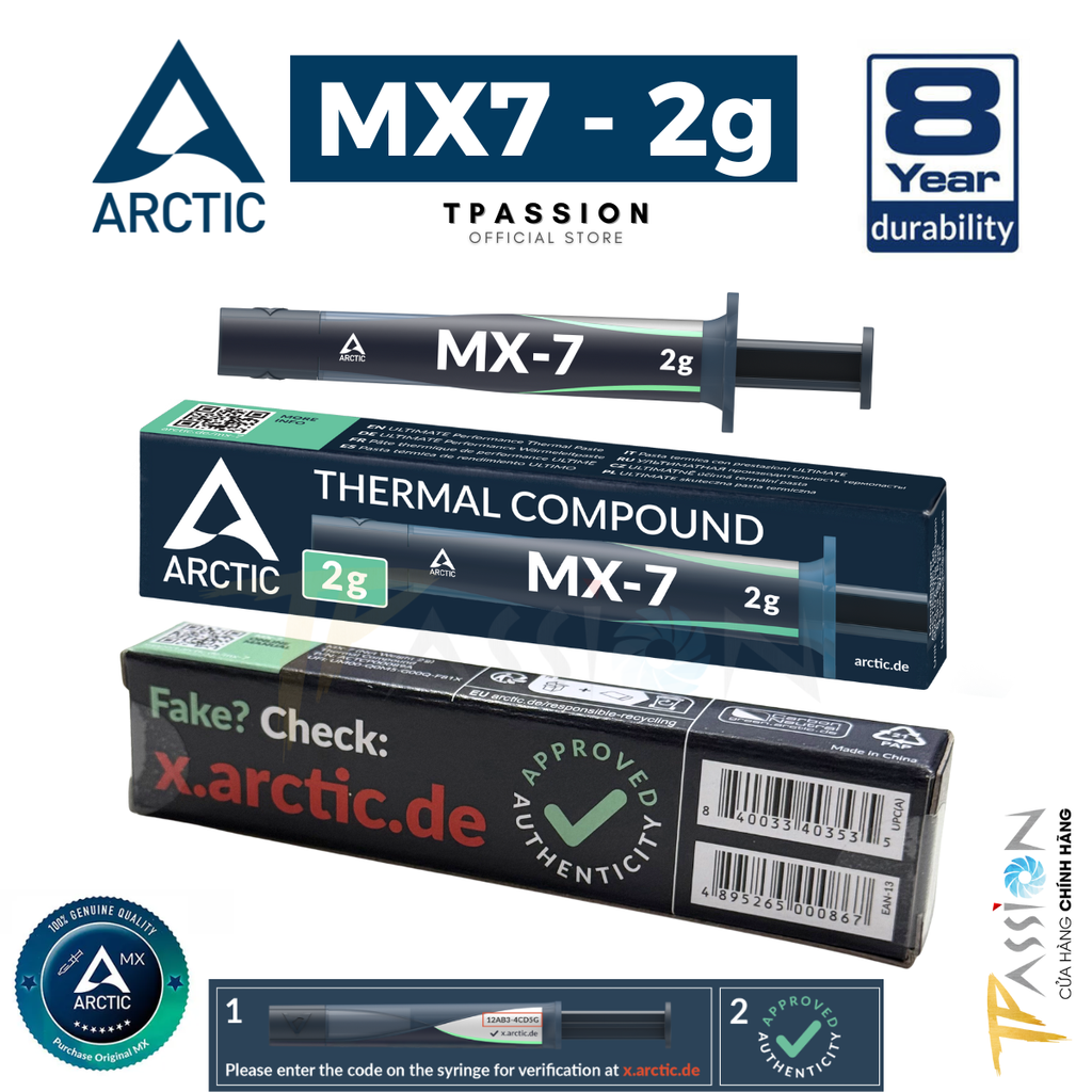 Keo tản nhiệt Arctic MX-7 2g | 4g | 8g - MX7 ACTCP00089A | ACTCP00090A | ACTCP00091A