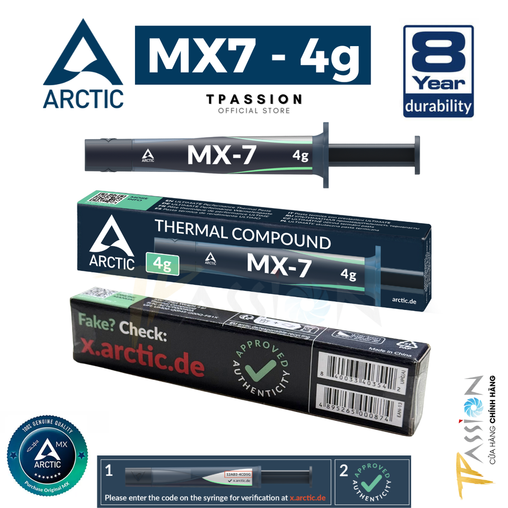 Keo tản nhiệt Arctic MX-7 2g | 4g | 8g - MX7 ACTCP00089A | ACTCP00090A | ACTCP00091A