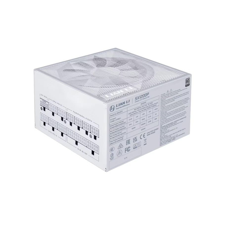 Nguồn máy tính Lian Li SX1200P 1200W - WHITE (80 Plus Platinum | ATX 3.1 | FULL MODULAR)