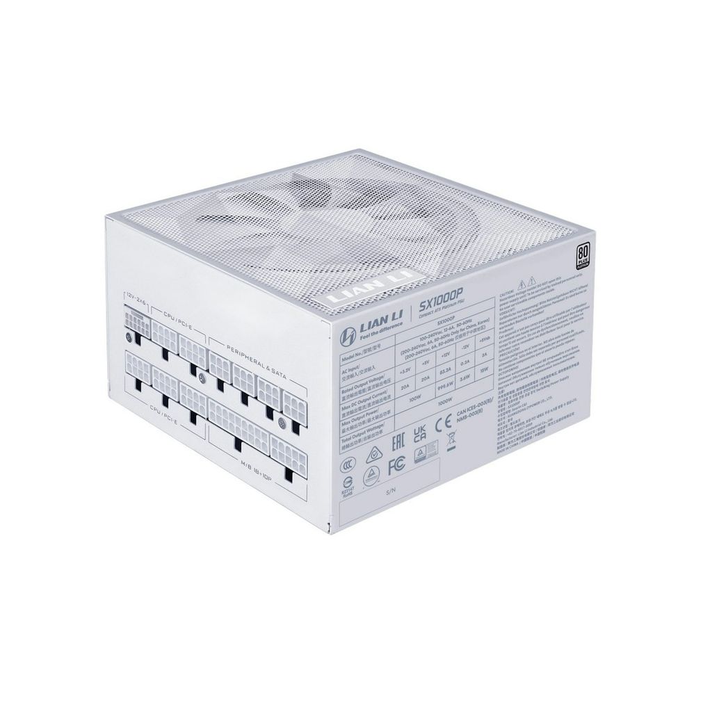 Nguồn Lian Li SX1000P 1000W 80 Plus Platinum - WHITE (ATX 3.1/ PCIe 5.1)