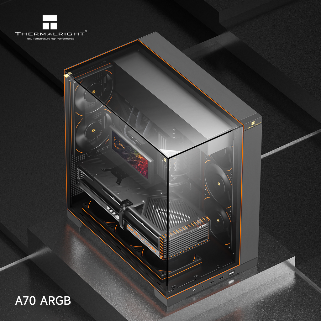 Vỏ case máy tính Thermalright TR-A70 ARGB Tempered Glass - BLACK (LED VIỀN ARGB)