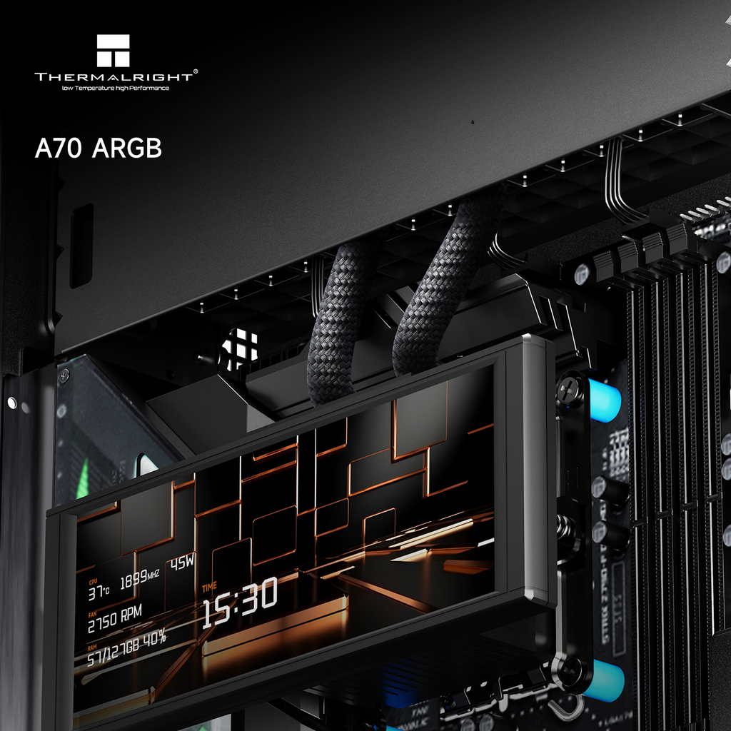 Vỏ case máy tính Thermalright TR-A70 ARGB Tempered Glass - BLACK (LED VIỀN ARGB)