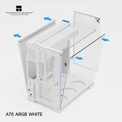 Vỏ case máy tính Thermalright TR-A70 ARGB Tempered Glass - WHITE (LED VIỀN ARGB)