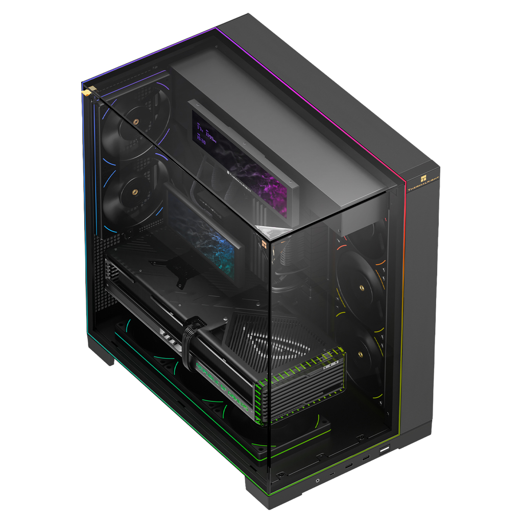 Vỏ case máy tính Thermalright TR - A70 VISION Tempered Glass - BLACK (ARGB, SCREEN LCD)
