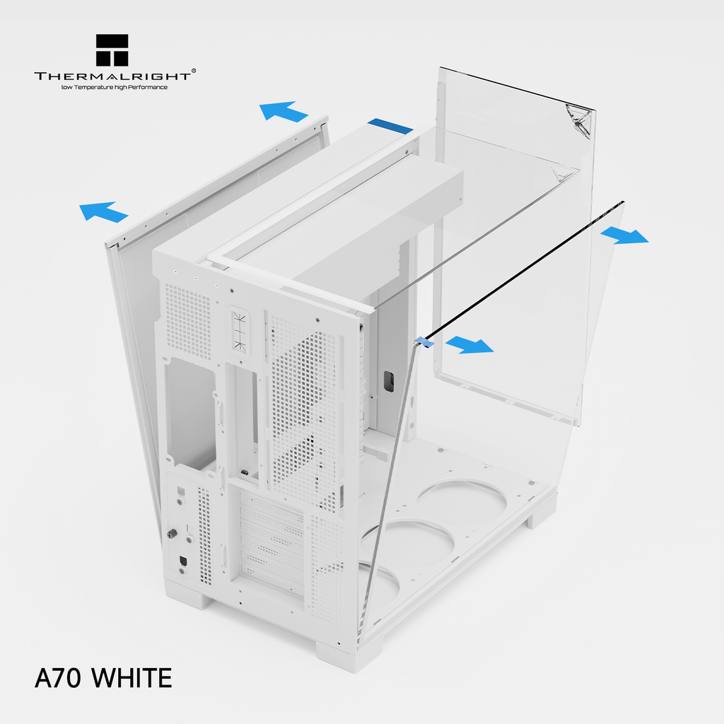 Vỏ case máy tính Thermalright TR - A70 Tempered Glass - WHITE (ATX / Micro-ATX / Mini-ITX)