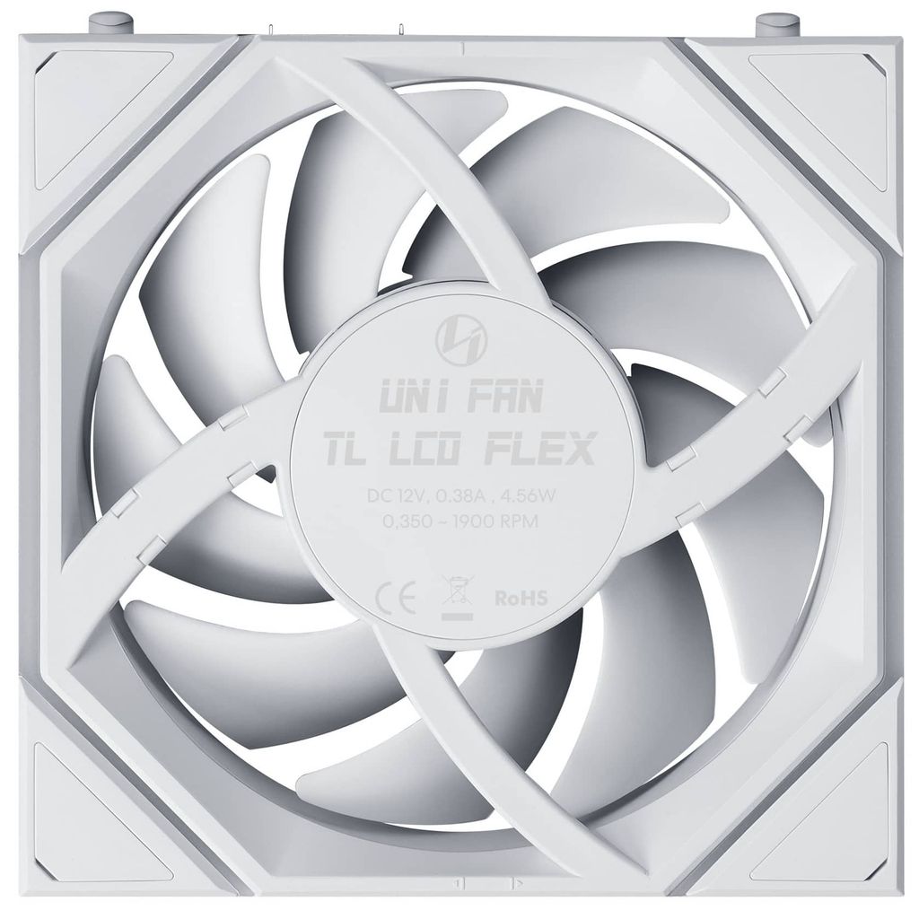 Bộ 3 fan case Lian Li Uni Fan TL LCD FLEX 120 Regular | Reversed Blade - WHITE (3 QUẠT/ CÓ LCD)