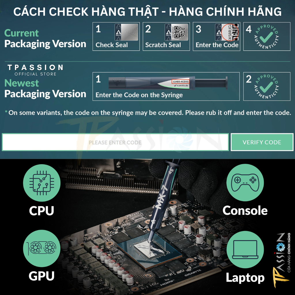 Keo tản nhiệt Arctic MX-7 2g | 4g | 8g - MX7 ACTCP00089A | ACTCP00090A | ACTCP00091A