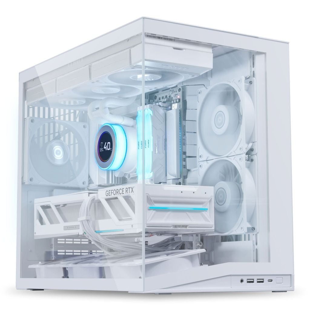 Vỏ Case Lian Li O11 Dynamic Mini V2 FLOW - White (ATX/Mid Tower/Kèm 5 quạt)