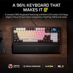 Bàn phím Corsair VANGUARD 96-MLX Pulse Dual Tone PBT-RGB - BLACK & WHITE