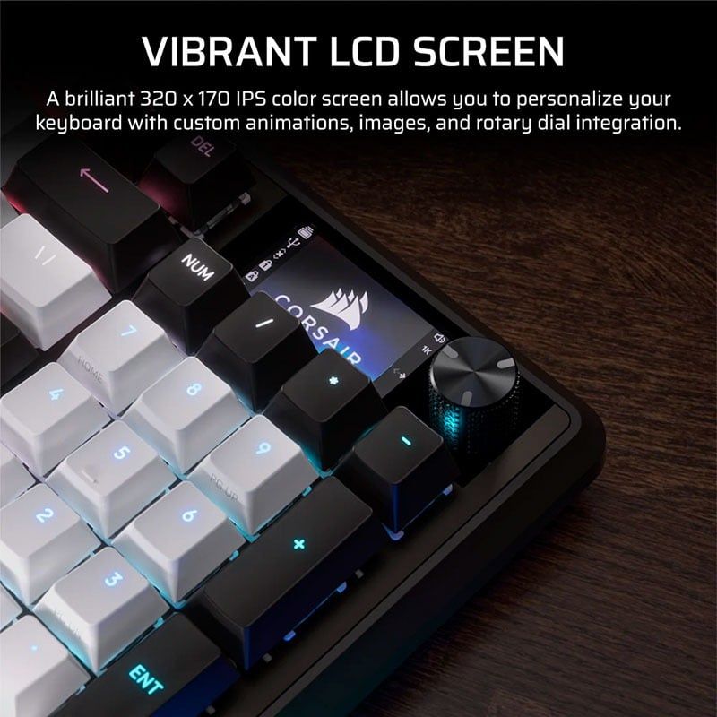 Bàn phím Corsair VANGUARD 96-MLX Pulse Dual Tone PBT-RGB - BLACK & WHITE