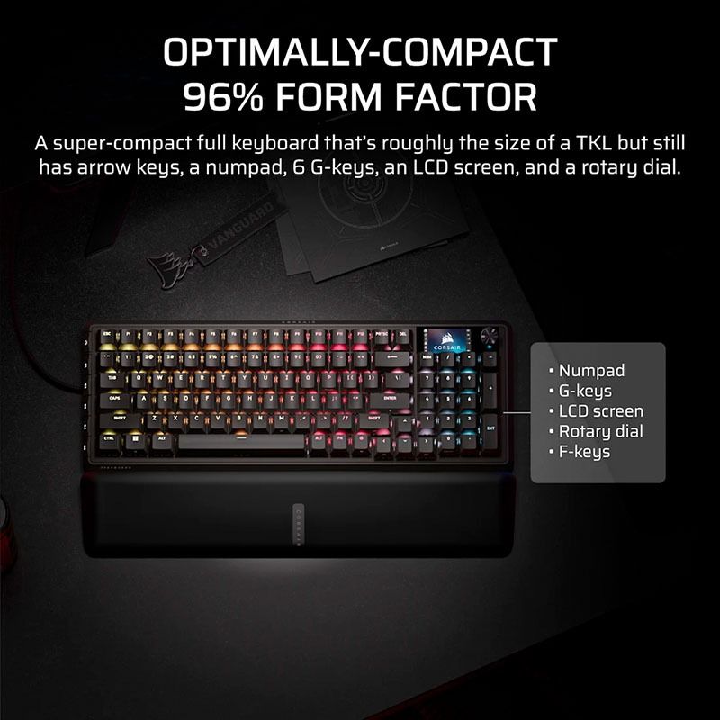 Bàn phím Corsair VANGUARD PRO 96-MGX Hyperdrive RGB - BLACK