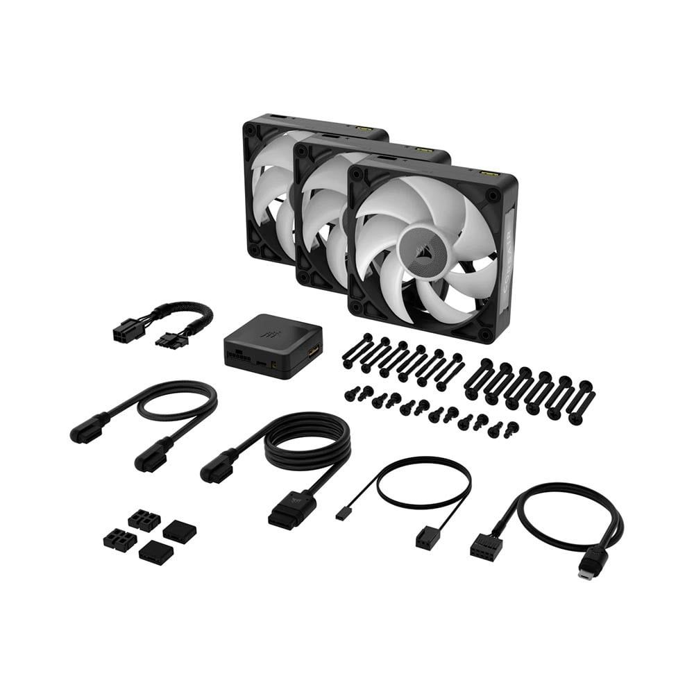 Bộ 3 Quạt Tản Nhiệt Fan Case Corsair iCUE LINK RX120 RGB MAX - BLACK