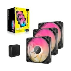 Bộ 3 Quạt Tản Nhiệt Fan Case Corsair iCUE LINK RX120 RGB MAX - BLACK