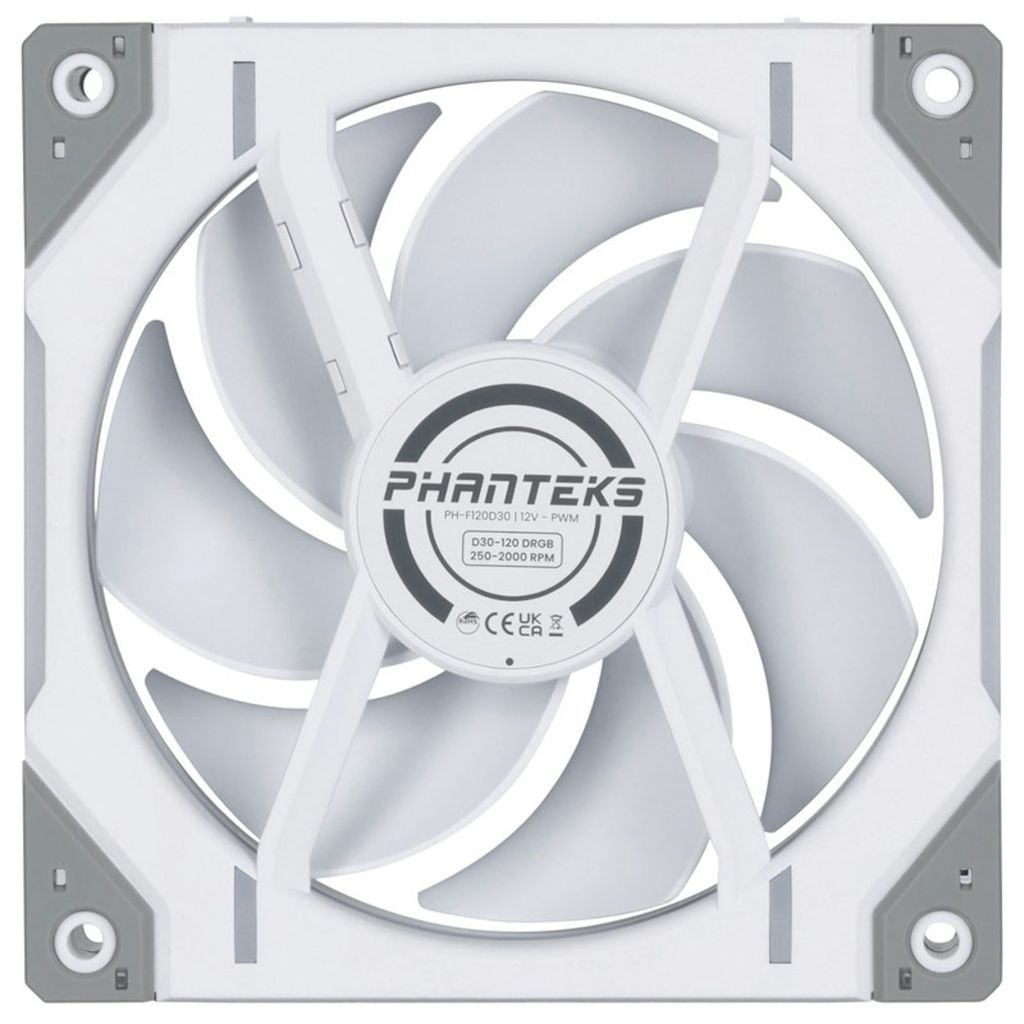 Quạt Tản Nhiệt Phanteks D30 120 DRGB SINGLE PACK - WHITE