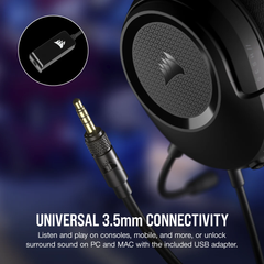 Tai nghe Corsair HS35 Surround V2 Carbon - BLACK