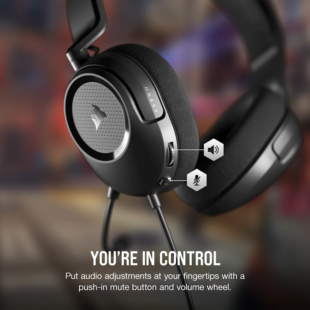 Tai nghe Corsair HS35 Surround V2 Carbon - BLACK