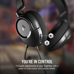 Tai nghe Corsair HS35 Surround V2 Carbon - BLACK