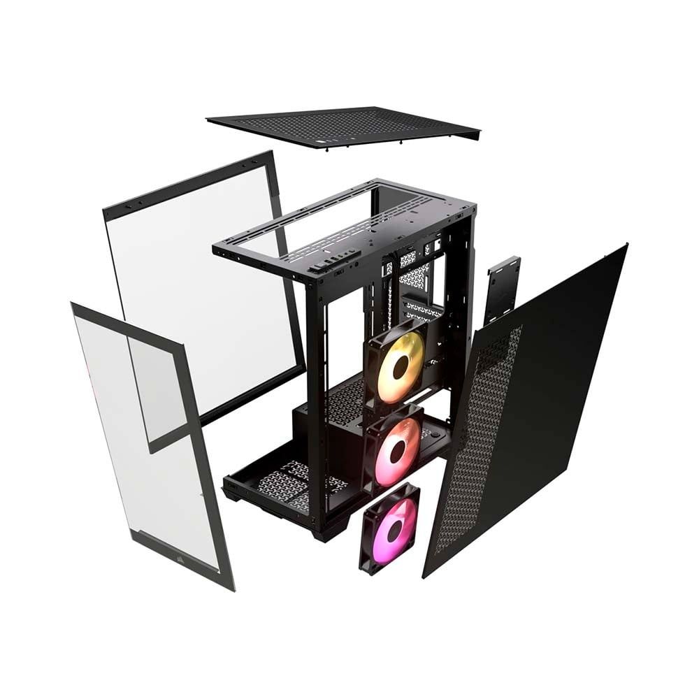 Vỏ Case máy tính Corsair 3500X Tempered Glass Mid-Tower RGB - BLACK