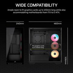Vỏ Case máy tính Corsair 3500X Tempered Glass Mid-Tower LX-R RGB iCUE LINK - BLACK