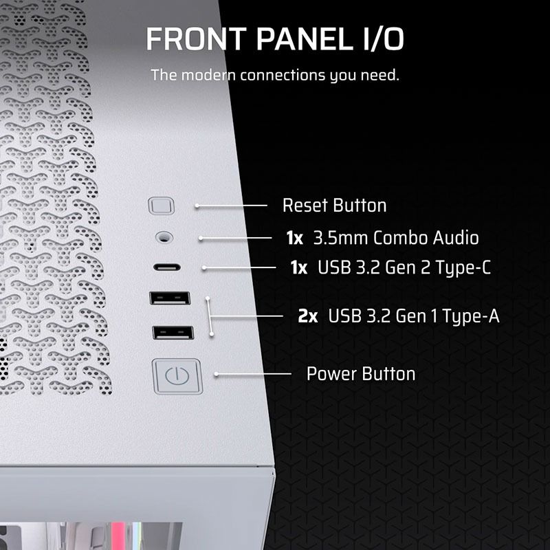 Vỏ Case máy tính Corsair 3500X Tempered Glass Mid-Tower LX-R RGB iCUE LINK - WHITE