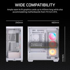 Vỏ Case máy tính Corsair 3500X Tempered Glass Mid-Tower LX-R RGB iCUE LINK - WHITE