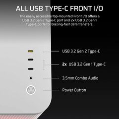 Vỏ Case máy tính Corsair AIR 5400 Tempered Glass Mid-Tower LX-R RGB iCUE LINK - WHITE