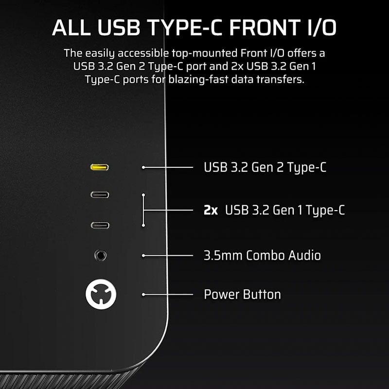 Vỏ Case máy tính Corsair AIR 5400 Tempered Glass Mid-Tower LX-R RGB iCUE LINK - BLACK