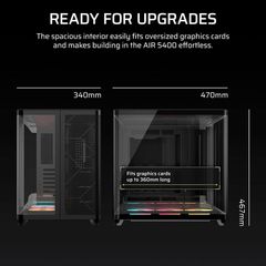 Vỏ Case máy tính Corsair AIR 5400 Tempered Glass Mid-Tower LX-R RGB iCUE LINK - BLACK