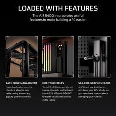 Vỏ Case máy tính Corsair AIR 5400 Tempered Glass Mid-Tower LX-R RGB iCUE LINK - BLACK