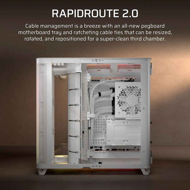 Vỏ Case máy tính Corsair AIR 5400 Tempered Glass Mid-Tower RS-R ARGB - WHITE