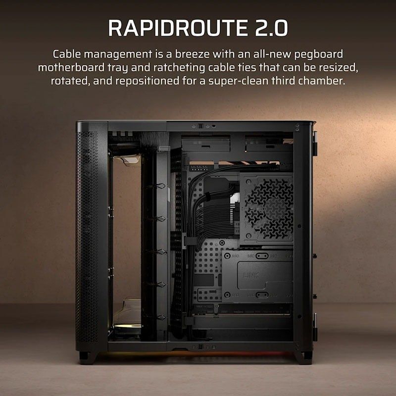 Vỏ Case máy tính Corsair AIR 5400 Tempered Glass Mid-Tower RS-R ARGB - BLACK