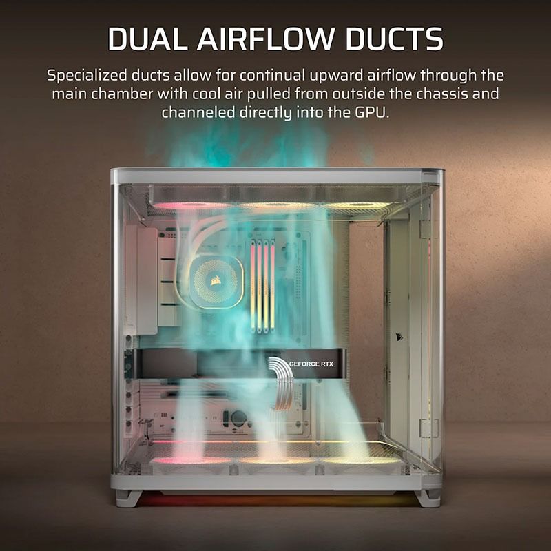 Vỏ Case máy tính Corsair AIR 5400 Tempered Glass Mid-Tower RS-R ARGB - WHITE