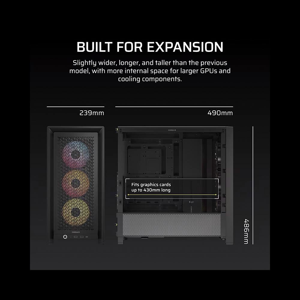 Vỏ Case máy tính Corsair FRAME 4000D RS ARGB Mid-Tower - BLACK