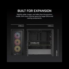 Vỏ Case máy tính Corsair FRAME 4000D RS ARGB Mid-Tower - BLACK
