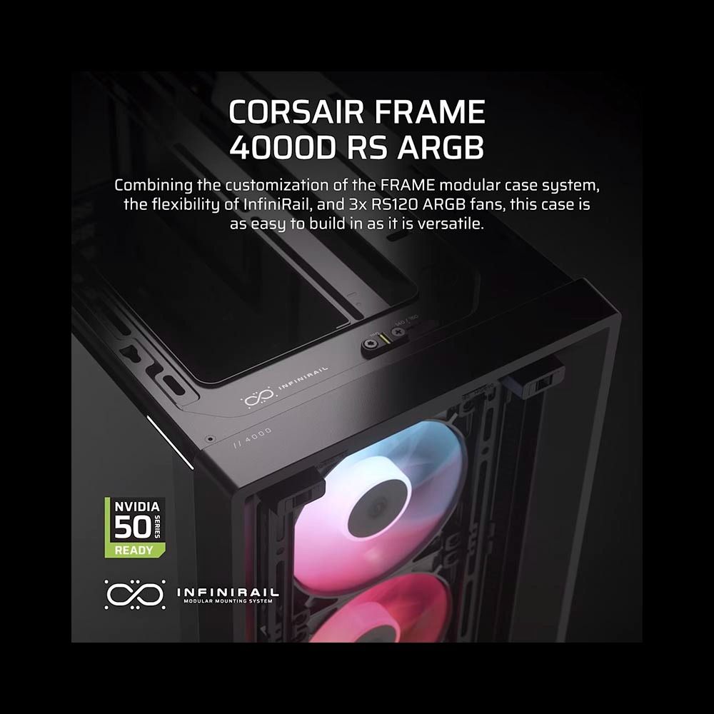Vỏ Case máy tính Corsair FRAME 4000D RS ARGB Mid-Tower - BLACK