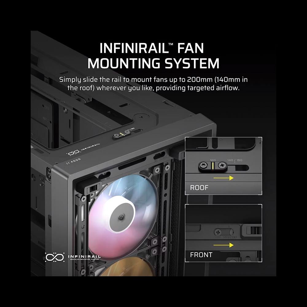 Vỏ Case máy tính Corsair FRAME 4000D RS ARGB Mid-Tower - BLACK