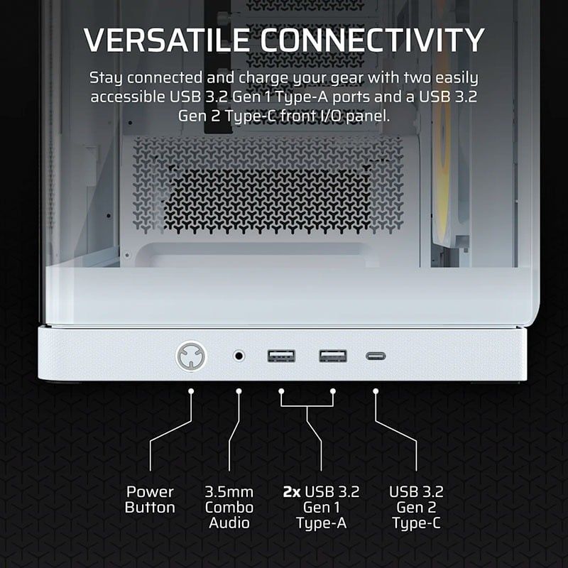 Vỏ Case máy tính Corsair FRAME 4500X RS-R ARGB Panoramic - WHITE