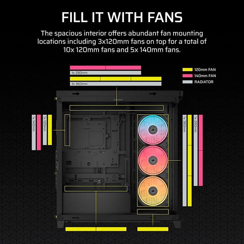 Vỏ Case máy tính Corsair FRAME 4500X LX-R RGB iCUE LINK Panoramic - BLACK