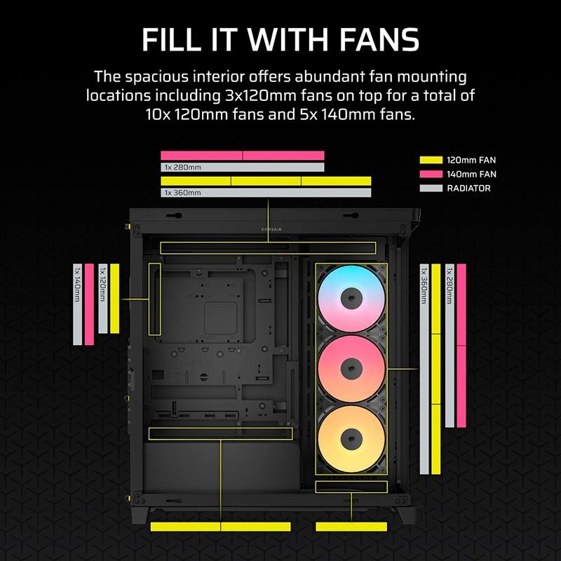 Vỏ Case máy tính Corsair FRAME 4500X RS-R ARGB Panoramic - BLACK