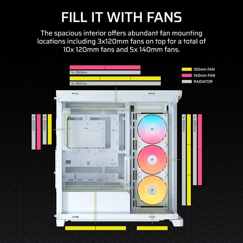 Vỏ Case máy tính Corsair FRAME 4500X RS-R ARGB Panoramic - WHITE