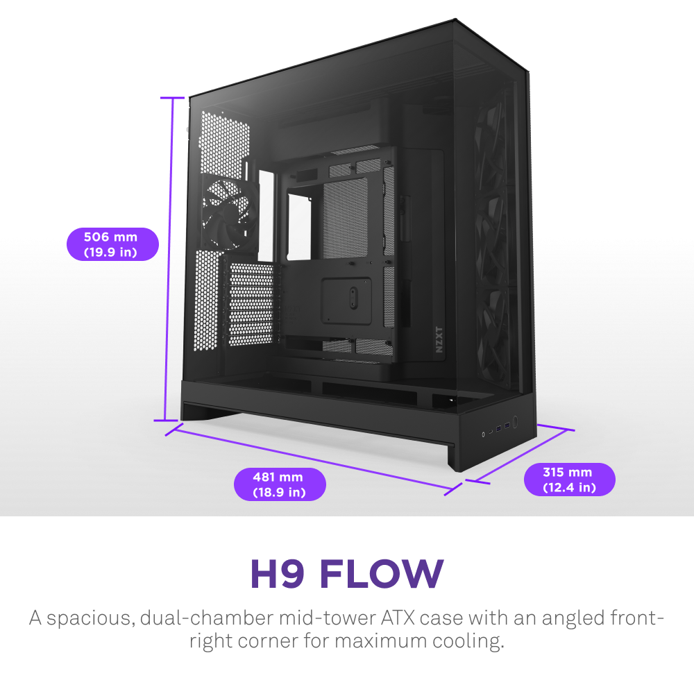 Vỏ Case NZXT H9 FLOW ALL - BLACK